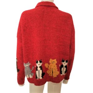 philip & jane gordon cats applique cardigan vintage sweater