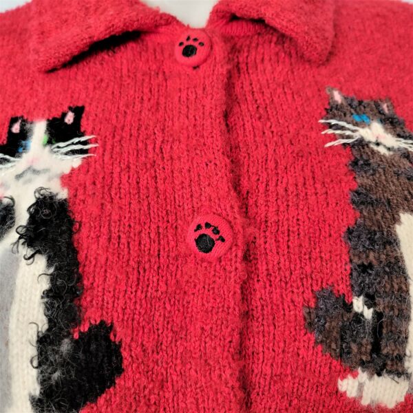 philip & jane gordon cats applique cardigan vintage sweater