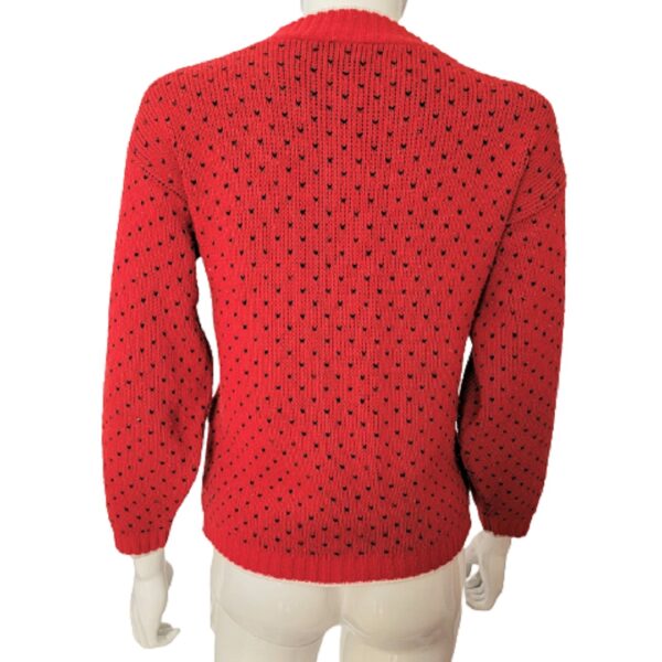 vintage scotty dogs and bow print red crew neck sweater