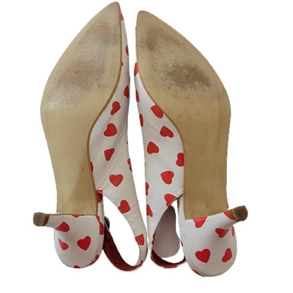 jeffrey campbell red hearts sling back kitten heels shoes