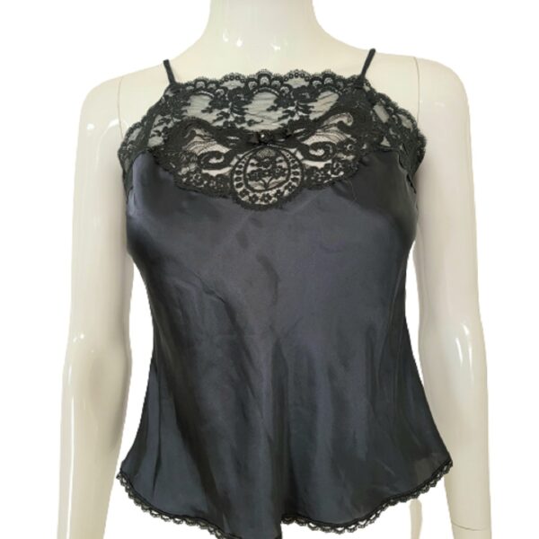 vintage christian dior black lace camisole