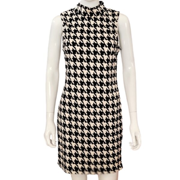 houndstooth print dress sleeveless mini