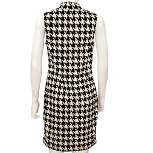 houndstooth print dress sleeveless mini