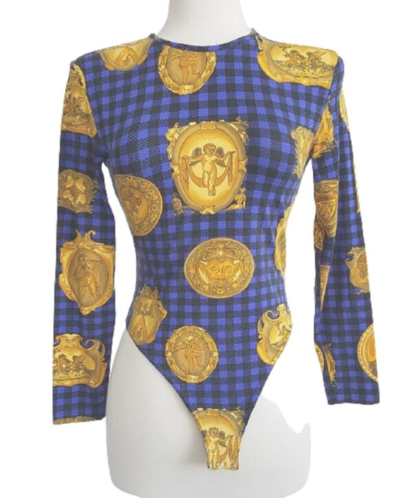 versus gianni versace medusa print vintage bodysuit