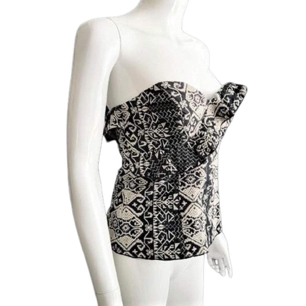 White House Black Market Cheetah Print Fitted Corset-like Top Size 6