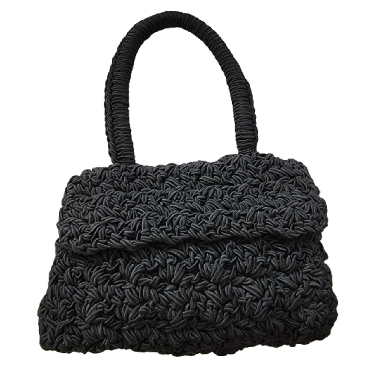 Carrie Forbes Black Crocheted Mini Purse Handbag Momentum Vintage