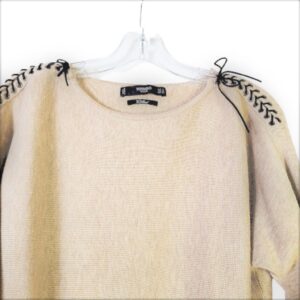 mango wool blend string tie shoulders sweater