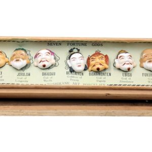vintage porcelain toshikane japan seven gods buttons
