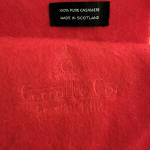 carroll & co. beverly hills red 100% cashmere scarf