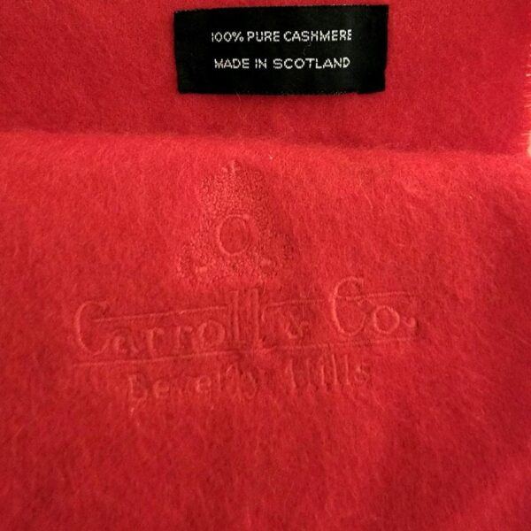 carroll & co. beverly hills red 100% cashmere scarf