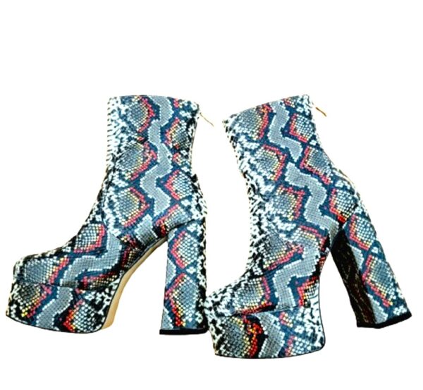 simmi london faux snake skin print platform boots