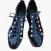 zara trafaluc black patent leather platform string up front shoes