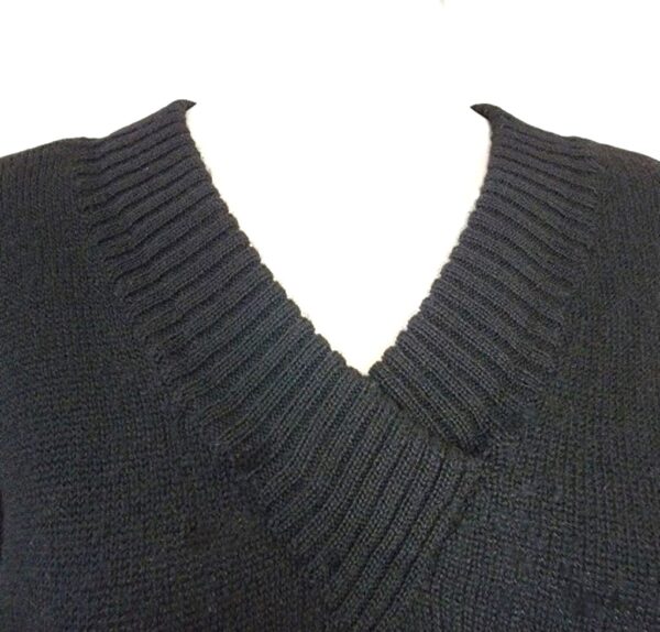 Christian dior actifs black v neck wool vintage sweater dress