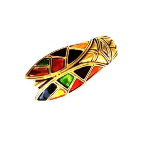 Rene gouin french designer enamled colorful vintage brooch pin