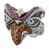 Barbara bixby Garuda bird Ring18k sterling silver jeweled.