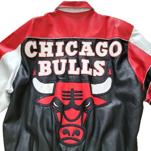 Chicago bulls red white black leather vintage jacket