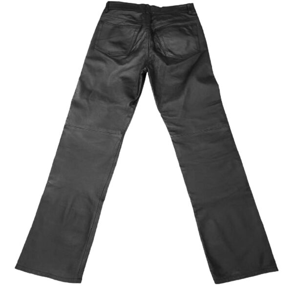 Diesel industry men black leather boot cut vintage pants