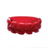 Vintage red Bakelite scallop carved design clamper bracelet