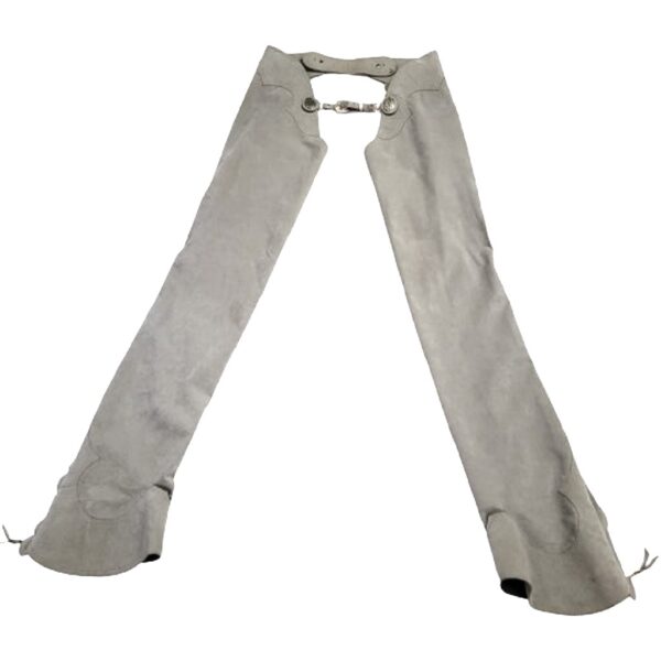 Vintage gray suede chaps sterling overlaid hardware western cowboy chaparreras