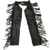 Vintage cowboy black leather fringe western chaps