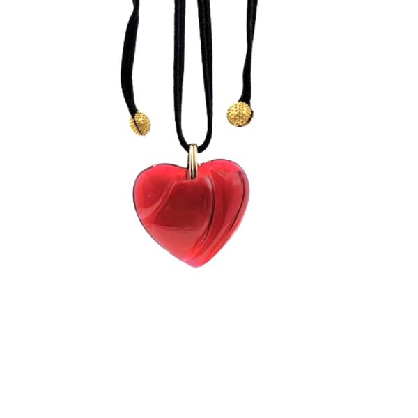 baccarat red crystal heart pendant necklace