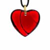 baccarat red crystal heart pendant necklace