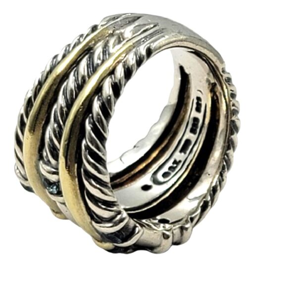 David yurman topaz five row 14k and 925 cable band ring