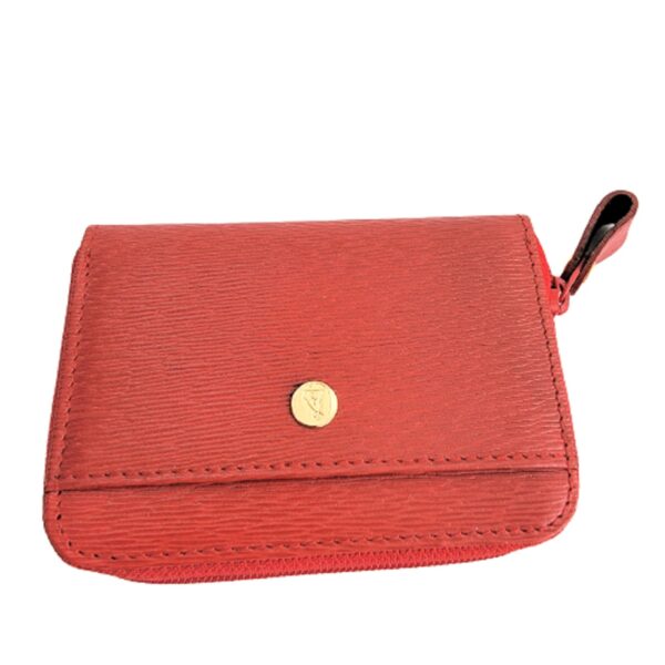 Francois Marot Paris red leather zip wallet