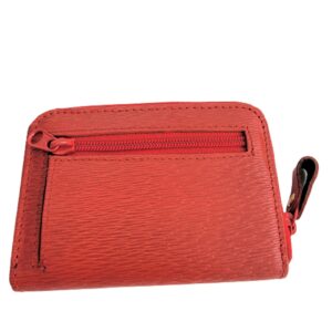 Francois Marot Paris red leather zip wallet