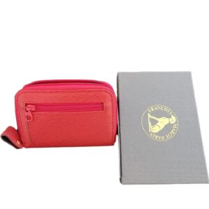 Francois Marot Paris red leather wallet.