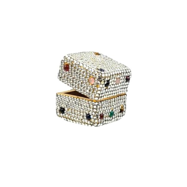 Judith leiber dice shape swarovski crystals pill box