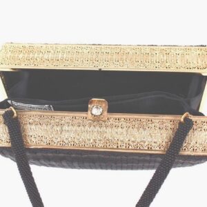 Vintage Broadway black tube bead designer purse