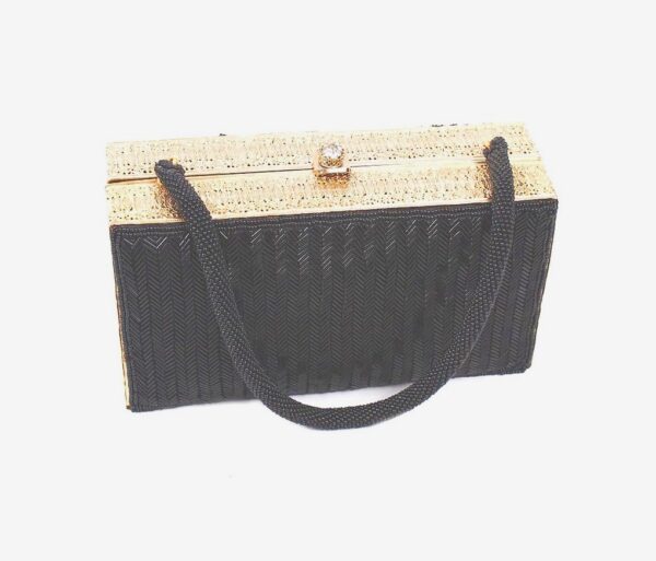 Broadway designer vintage black tube bead bag