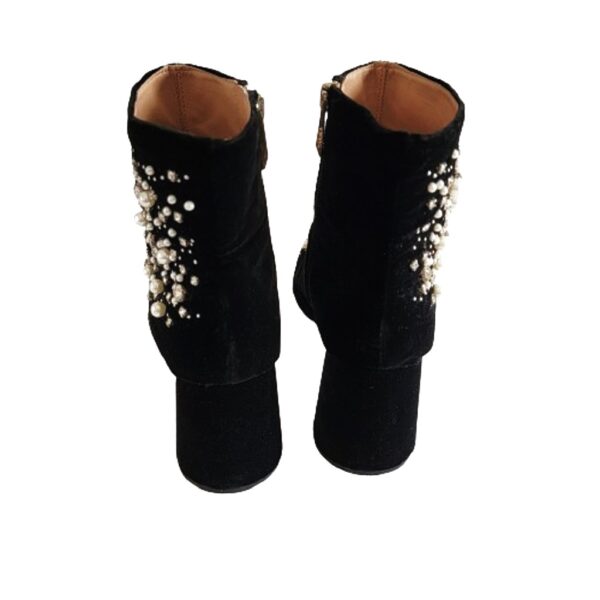 Zara velvet pearls and rhinestones boots