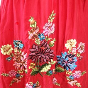 Johnny Was embroidered floral print empire waist mini dress