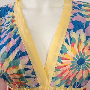 Johnny Was embroidered floral print empire waist mini dress