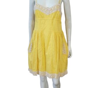 Kimchi Blue yellow sundress with white embroidery accents