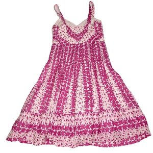 Marc Jacobs pink and white floral print design flare skirt cotton dress