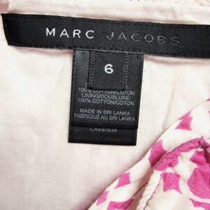 Marc Jacobs pink and white floral print design flare skirt cotton dress