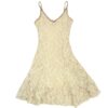 Vintage Betsey Johnson Luxe Ivory floral lace 90s mini dress
