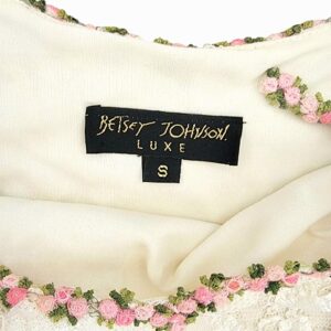Vintage Betsey Johnson Luxe 90s Ivory floral lace mini dress