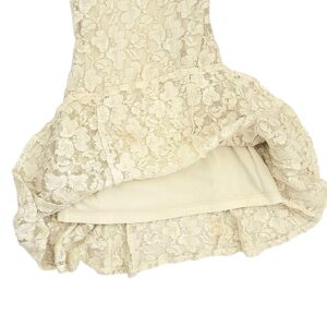 Vintage Betsey Johnson Luxe 90s Ivory floral lace mini dress