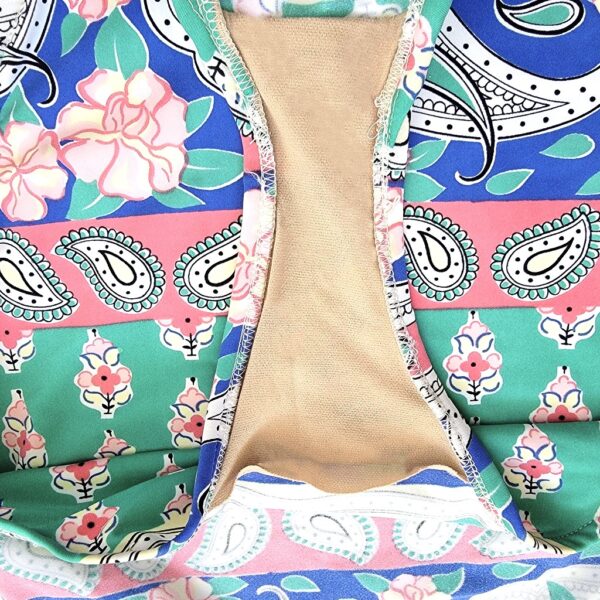 Vintage cacharel floral print two bow neckline bathing suit