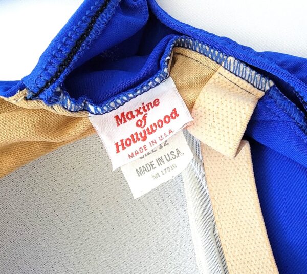 Hollywood 50s blue button front low cut back swimsuit