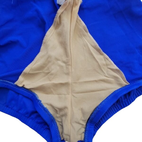 Hollywood 50s blue button front low cut back swimsuit