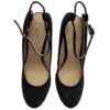 Zara black suede open heel ankle strap high heel shoes