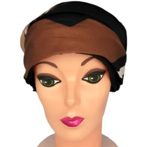 Vintage Brunschwig Switzerland silk turban multi color cloche hat