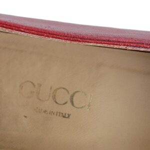 Gucci vintage red leather flats made in Italy