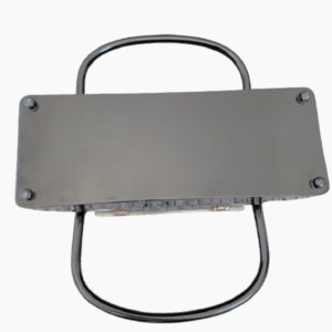 Vintage black Lucite clear floral reversed carved top double handle purse