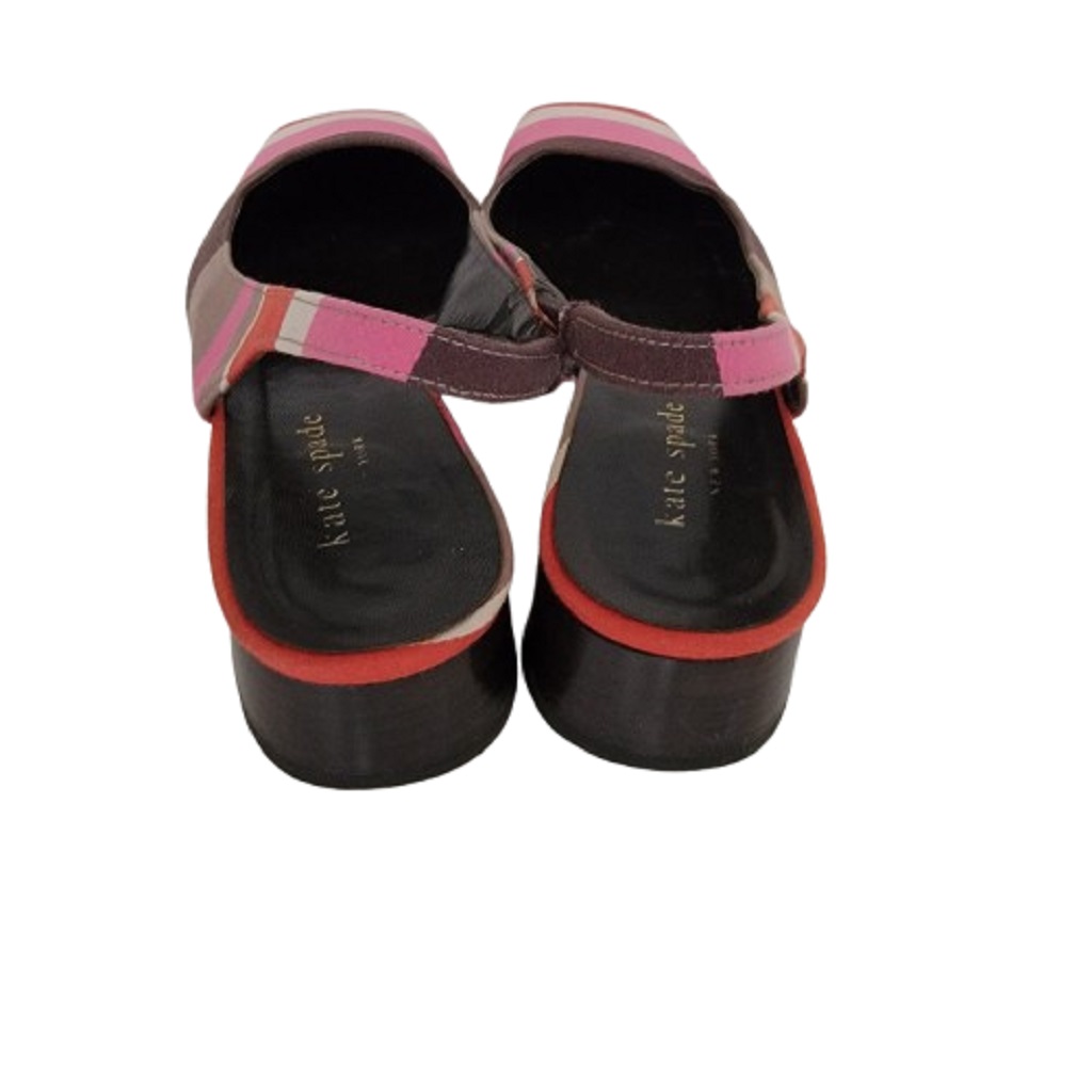 Kate Spade New York multiple colors stripe flat slingback shoes
